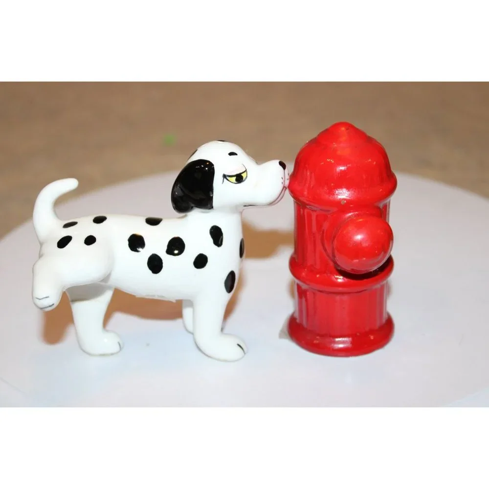 Salt & Pepper Shakers - Vintage Dalmatian & Fire Hydrant - See Desc